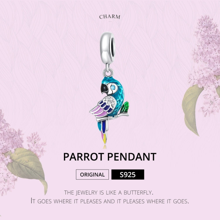 Accessori per collana braccialetto fai-da-te con ciondolo pappagallo in argento sterling S925, Parrot