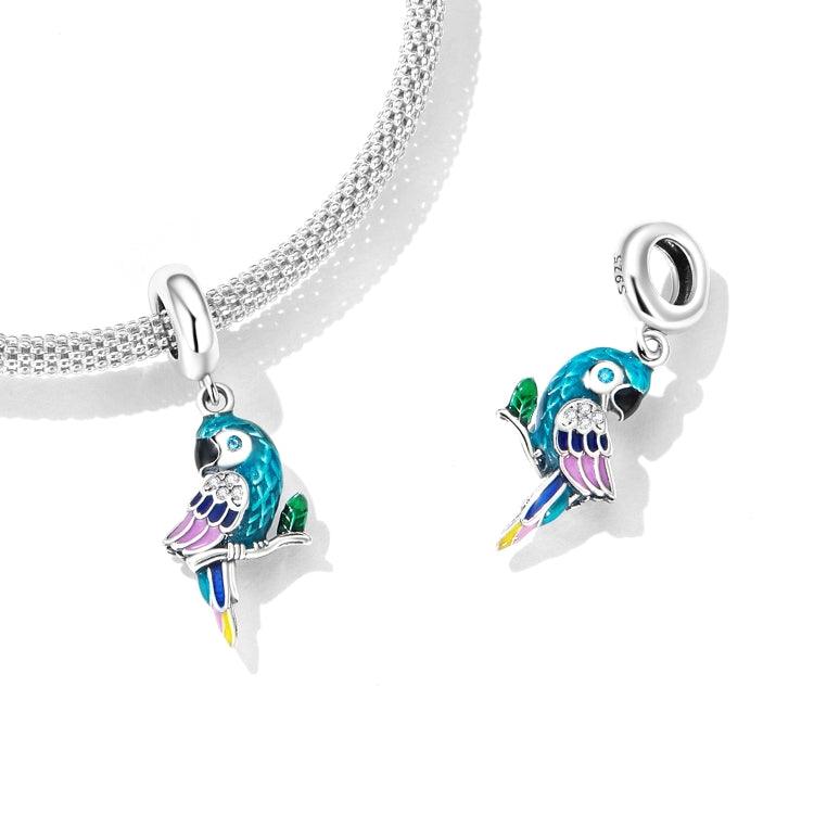 Accessori per collana braccialetto fai-da-te con ciondolo pappagallo in argento sterling S925, Parrot