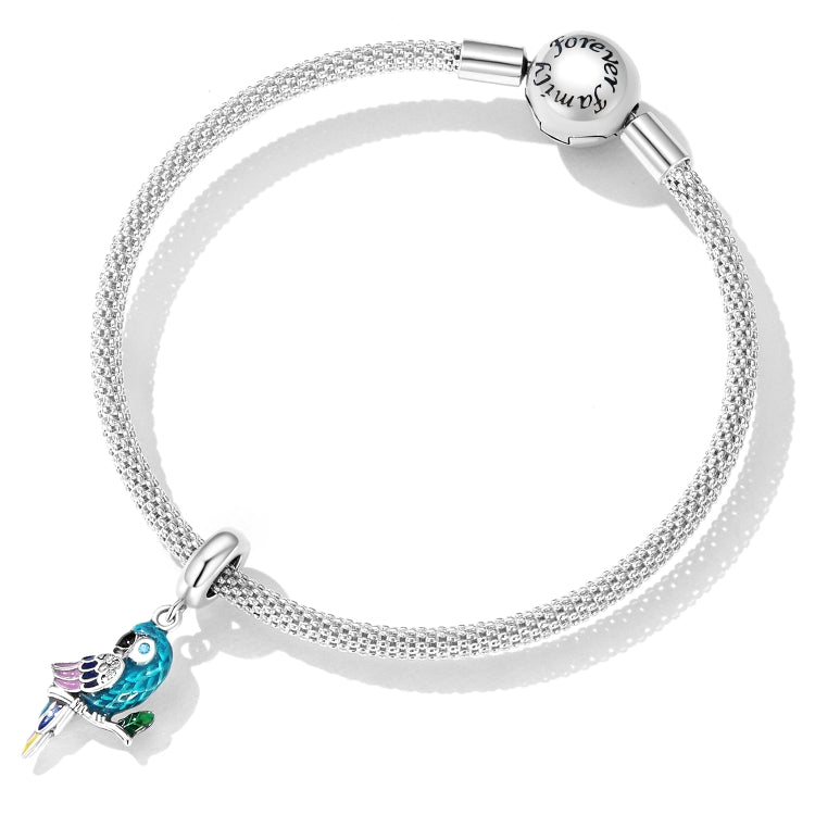 Accessori per collana braccialetto fai-da-te con ciondolo pappagallo in argento sterling S925, Parrot