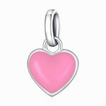Accessori per collana bracciale fai da te ciondolo cuore in argento sterling S925, Heart Pendant (Blue), Heart Pendant (Pink), Heart Pendant (Green), Heart Pendant (Purple), Heart Pendant (Yellow)