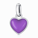 Accessori per collana bracciale fai da te ciondolo cuore in argento sterling S925, Heart Pendant (Blue), Heart Pendant (Pink), Heart Pendant (Green), Heart Pendant (Purple), Heart Pendant (Yellow)