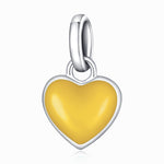 Accessori per collana bracciale fai da te ciondolo cuore in argento sterling S925, Heart Pendant (Blue), Heart Pendant (Pink), Heart Pendant (Green), Heart Pendant (Purple), Heart Pendant (Yellow)