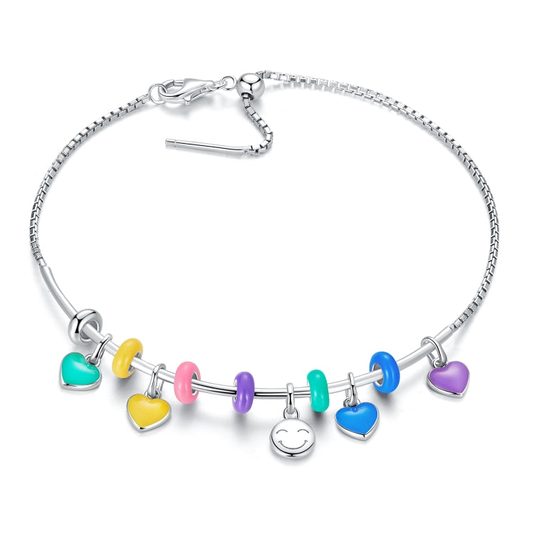 Accessori per collana bracciale fai da te ciondolo cuore in argento sterling S925, Heart Pendant (Blue), Heart Pendant (Pink), Heart Pendant (Green), Heart Pendant (Purple), Heart Pendant (Yellow)