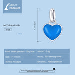 Accessori per collana bracciale fai da te ciondolo cuore in argento sterling S925, Heart Pendant (Blue), Heart Pendant (Pink), Heart Pendant (Green), Heart Pendant (Purple), Heart Pendant (Yellow)