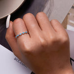 Anello aperto da donna twist in argento sterling S925 con turchese, Turquoise Twist