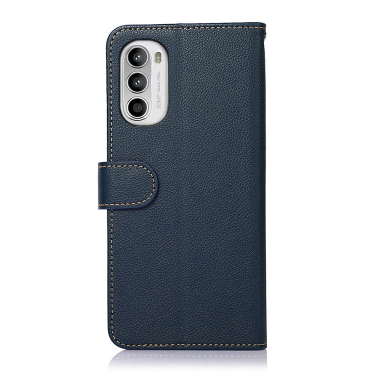 KHAZNEH Custodia per telefono RFID in pelle con texture Litchi, For Motorola Moto G52 4G