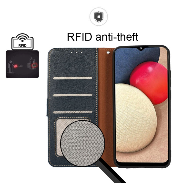 KHAZNEH Custodia per telefono RFID in pelle con texture Litchi, For Motorola Moto G52 4G