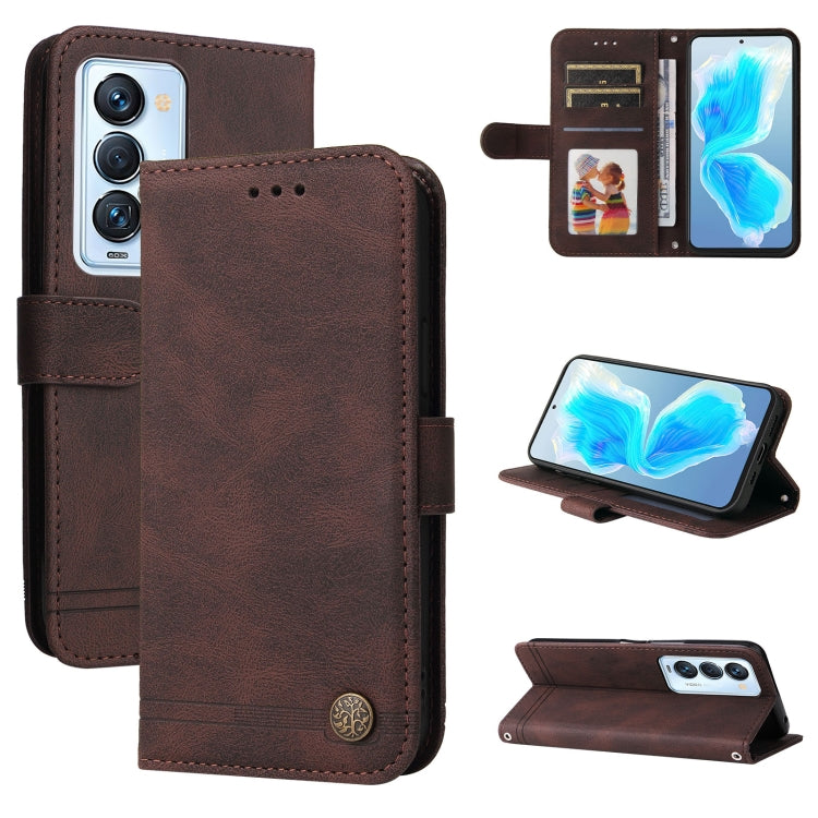 Custodia per telefono in pelle con bottone in metallo con albero della vita Skin Feel, For Tecno Camon 18 Premier, For Tecno Camon 18 / 18 Pro, For Infinix Hot 11s, For Infinix Hot 11s NFC
