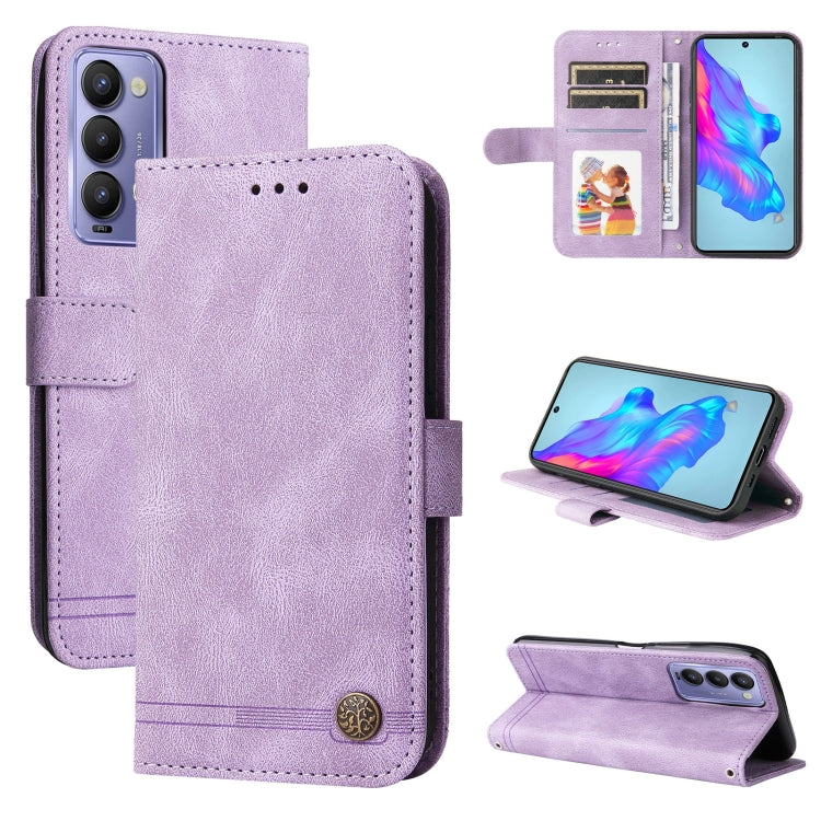 Custodia per telefono in pelle con bottone in metallo con albero della vita Skin Feel, For Tecno Camon 18 Premier, For Tecno Camon 18 / 18 Pro, For Infinix Hot 11s, For Infinix Hot 11s NFC