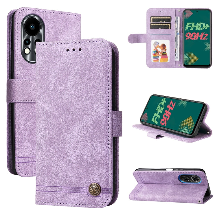Custodia per telefono in pelle con bottone in metallo con albero della vita Skin Feel, For Tecno Camon 18 Premier, For Tecno Camon 18 / 18 Pro, For Infinix Hot 11s, For Infinix Hot 11s NFC
