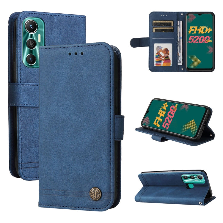 Custodia per telefono in pelle con bottone in metallo con albero della vita Skin Feel, For Infinix Hot 11, For Infinix Smart 6, For Infinix Note 11 Pro / 11S / X697, For OPPO Reno7 5G / Find X5 Lite Global