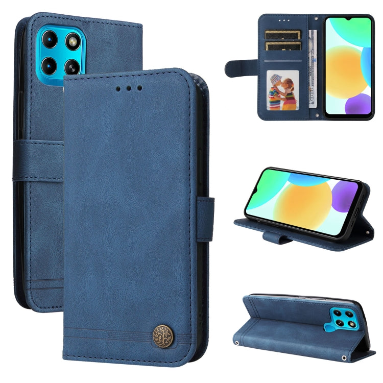 Custodia per telefono in pelle con bottone in metallo con albero della vita Skin Feel, For Infinix Hot 11, For Infinix Smart 6, For Infinix Note 11 Pro / 11S / X697, For OPPO Reno7 5G / Find X5 Lite Global