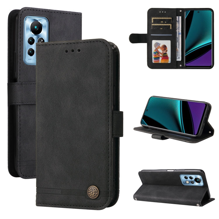 Custodia per telefono in pelle con bottone in metallo con albero della vita Skin Feel, For Infinix Hot 11, For Infinix Smart 6, For Infinix Note 11 Pro / 11S / X697, For OPPO Reno7 5G / Find X5 Lite Global