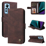 Custodia per telefono in pelle con bottone in metallo con albero della vita Skin Feel, For Infinix Hot 11, For Infinix Smart 6, For Infinix Note 11 Pro / 11S / X697, For OPPO Reno7 5G / Find X5 Lite Global