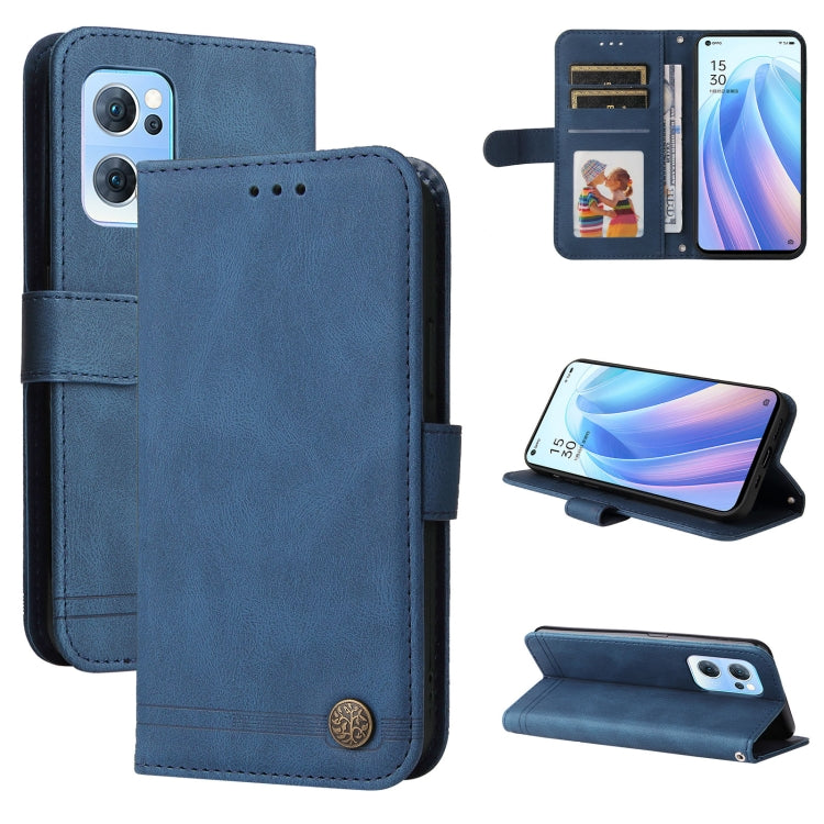 Custodia per telefono in pelle con bottone in metallo con albero della vita Skin Feel, For Infinix Hot 11, For Infinix Smart 6, For Infinix Note 11 Pro / 11S / X697, For OPPO Reno7 5G / Find X5 Lite Global