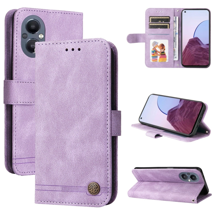 Custodia per telefono in pelle con bottone in metallo con albero della vita Skin Feel, For OPPO Realme C31, For OPPO Realme C35, For OPPO Reno7 SE 5G, For OPPO A96 5G / Reno7 Z 5G / OnePlus Nord N20 5G