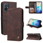 Custodia per telefono in pelle con bottone in metallo con albero della vita Skin Feel, For vivo Y55 / Y75 / T1 5G