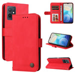 Custodia per telefono in pelle con bottone in metallo con albero della vita Skin Feel, For vivo Y55 / Y75 / T1 5G