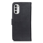 KHAZNEH Custodia per telefono in pelle a conchiglia con trama in pelle bovina, For Motorola Moto G52 4G / G82 5G / G71S