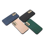 Custodia smartphone in PU con struttura in legno
