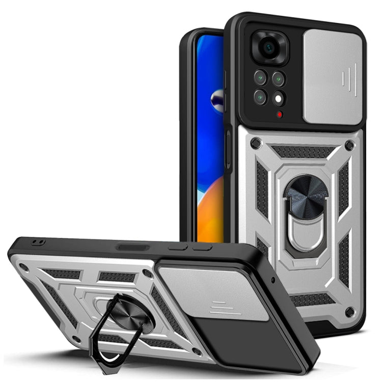 Cover per fotocamera scorrevole Custodia protettiva per telefono in TPU + PC, For Xiaomi Redmi Note 11 Pro Global, For Xiaomi Redmi Note 11S