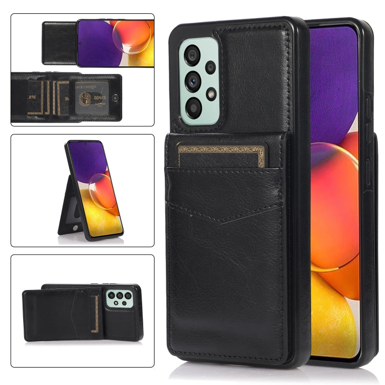 Custodia protettiva in tinta unita per PC + TPU con supporto e slot per schede, For Samsung Galaxy A33 5G, For Samsung Galaxy A53 5G, For Samsung Galaxy A73 5G