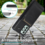 Custodia protettiva in tinta unita per PC + TPU con supporto e slot per schede, For Samsung Galaxy A33 5G, For Samsung Galaxy A53 5G, For Samsung Galaxy A73 5G