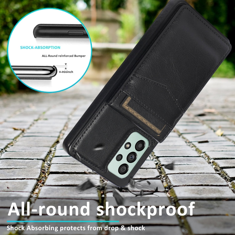 Custodia protettiva in tinta unita per PC + TPU con supporto e slot per schede, For Samsung Galaxy A33 5G, For Samsung Galaxy A53 5G, For Samsung Galaxy A73 5G