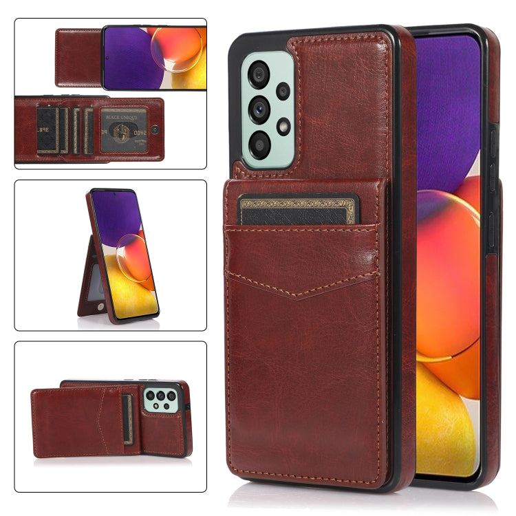 Custodia protettiva in tinta unita per PC + TPU con supporto e slot per schede, For Samsung Galaxy A33 5G, For Samsung Galaxy A53 5G, For Samsung Galaxy A73 5G
