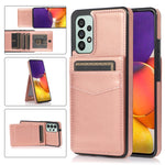 Custodia protettiva in tinta unita per PC + TPU con supporto e slot per schede, For Samsung Galaxy A33 5G, For Samsung Galaxy A53 5G, For Samsung Galaxy A73 5G