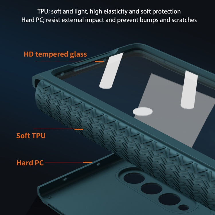 360 Custodia per cellulare con cerniera in TPU per tutto il corpo, For Samsung Galaxy Z Fold3 5G
