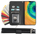 Custodia in pelle flip orizzontale con cerniera in microfibra, For Huawei Mate 30, For Huawei Mate 30 Pro, For Huawei Nova 5i Pro / Mate 30 Lite, For Huawei P30