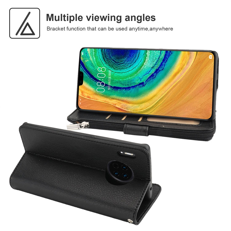 Custodia in pelle flip orizzontale con cerniera in microfibra, For Huawei Mate 30, For Huawei Mate 30 Pro, For Huawei Nova 5i Pro / Mate 30 Lite, For Huawei P30