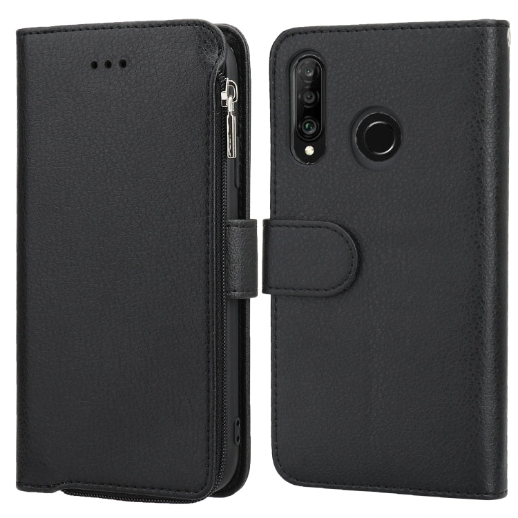 Custodia in pelle flip orizzontale con cerniera in microfibra, For Huawei P30 Lite, For Huawei P30 Pro, For Huawei P40, For Huawei P40 Lite / nova 6 SE