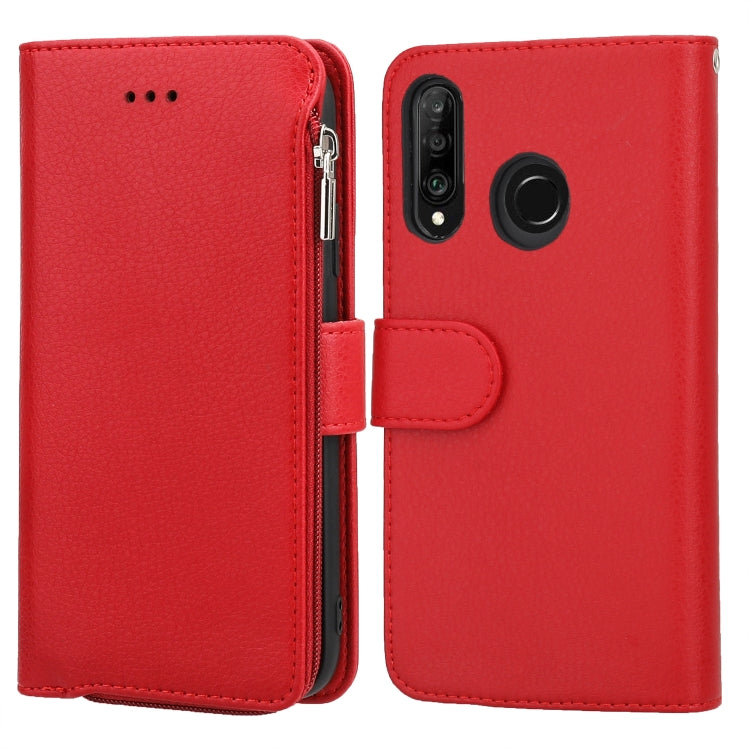 Custodia in pelle flip orizzontale con cerniera in microfibra, For Huawei P30 Lite, For Huawei P30 Pro, For Huawei P40, For Huawei P40 Lite / nova 6 SE