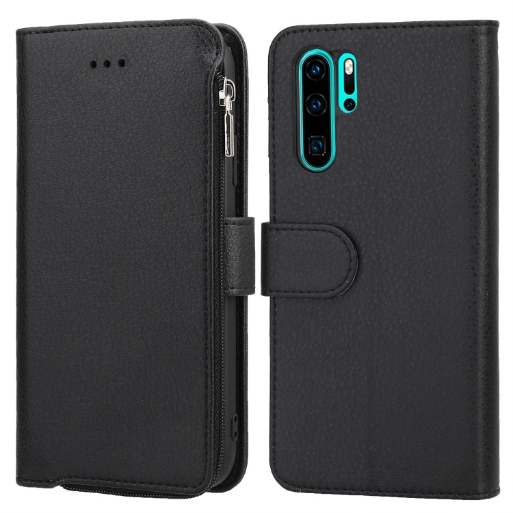 Custodia in pelle flip orizzontale con cerniera in microfibra, For Huawei P30 Lite, For Huawei P30 Pro, For Huawei P40, For Huawei P40 Lite / nova 6 SE