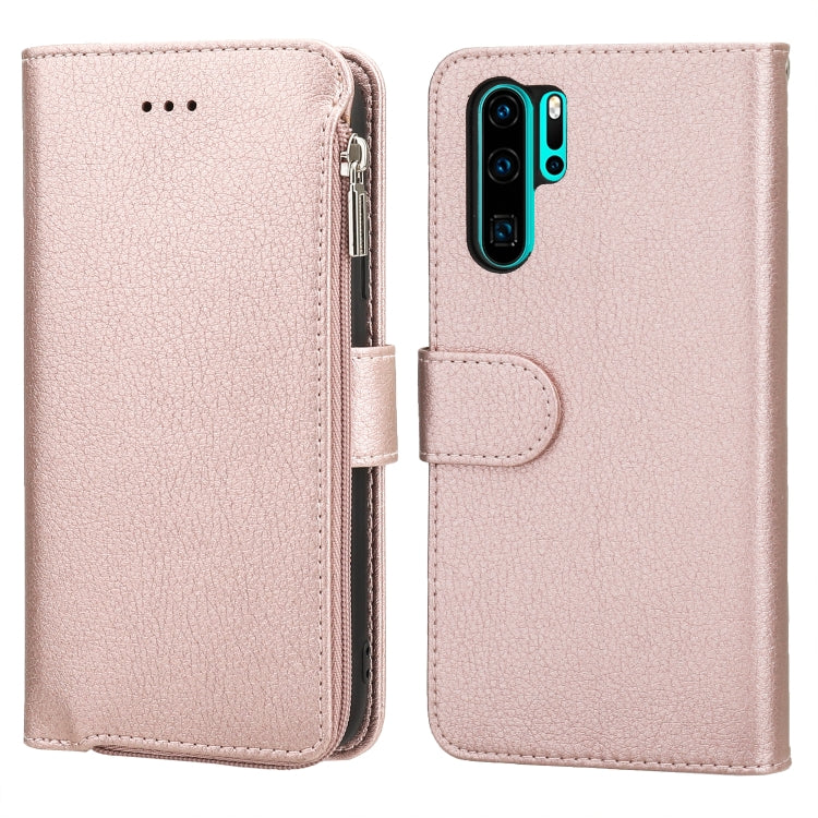 Custodia in pelle flip orizzontale con cerniera in microfibra, For Huawei P30 Lite, For Huawei P30 Pro, For Huawei P40, For Huawei P40 Lite / nova 6 SE