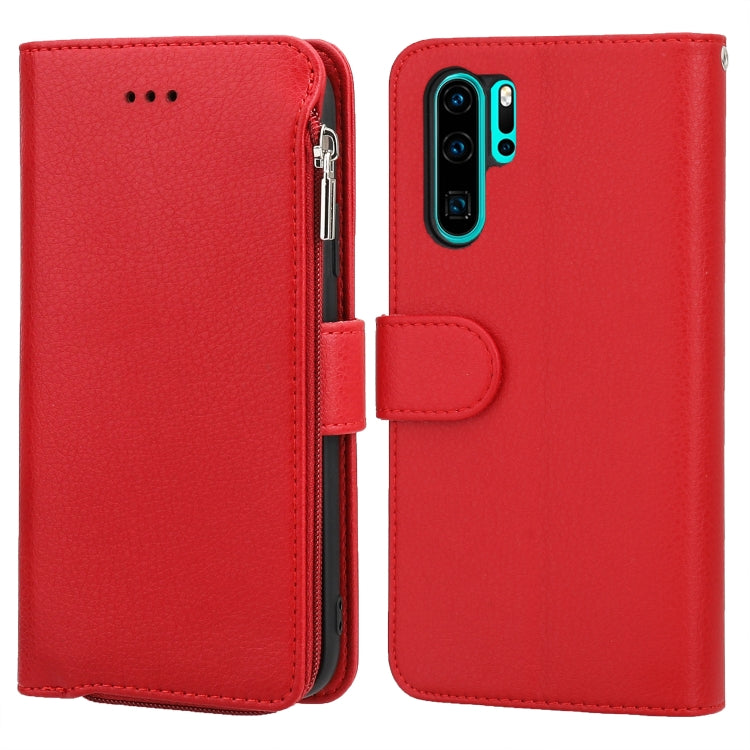 Custodia in pelle flip orizzontale con cerniera in microfibra, For Huawei P30 Lite, For Huawei P30 Pro, For Huawei P40, For Huawei P40 Lite / nova 6 SE