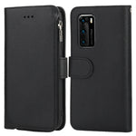 Custodia in pelle flip orizzontale con cerniera in microfibra, For Huawei P30 Lite, For Huawei P30 Pro, For Huawei P40, For Huawei P40 Lite / nova 6 SE