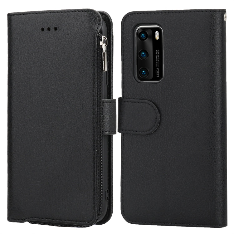 Custodia in pelle flip orizzontale con cerniera in microfibra, For Huawei P30 Lite, For Huawei P30 Pro, For Huawei P40, For Huawei P40 Lite / nova 6 SE