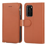 Custodia in pelle flip orizzontale con cerniera in microfibra, For Huawei P30 Lite, For Huawei P30 Pro, For Huawei P40, For Huawei P40 Lite / nova 6 SE