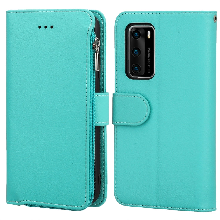 Custodia in pelle flip orizzontale con cerniera in microfibra, For Huawei P30 Lite, For Huawei P30 Pro, For Huawei P40, For Huawei P40 Lite / nova 6 SE