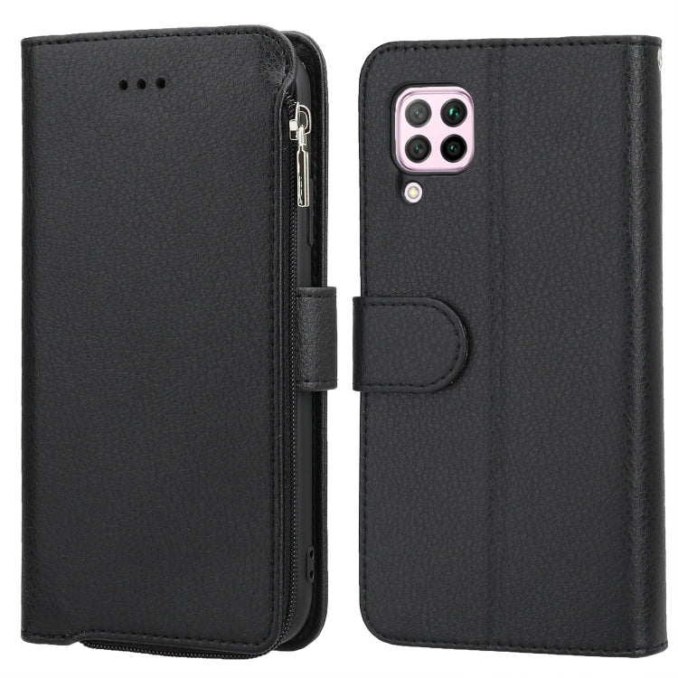 Custodia in pelle flip orizzontale con cerniera in microfibra, For Huawei P30 Lite, For Huawei P30 Pro, For Huawei P40, For Huawei P40 Lite / nova 6 SE
