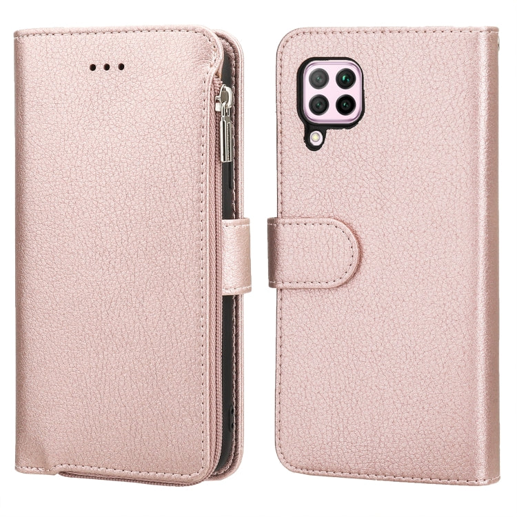 Custodia in pelle flip orizzontale con cerniera in microfibra, For Huawei P30 Lite, For Huawei P30 Pro, For Huawei P40, For Huawei P40 Lite / nova 6 SE