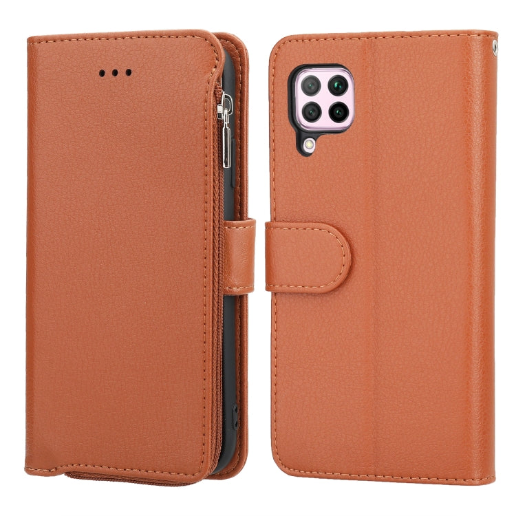 Custodia in pelle flip orizzontale con cerniera in microfibra, For Huawei P30 Lite, For Huawei P30 Pro, For Huawei P40, For Huawei P40 Lite / nova 6 SE