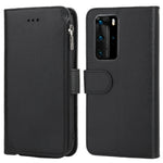 Custodia in pelle flip orizzontale con cerniera in microfibra, For Huawei P40 Pro / P40 Pro+
