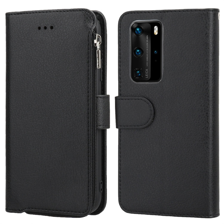Custodia in pelle flip orizzontale con cerniera in microfibra, For Huawei P40 Pro / P40 Pro+