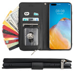 Custodia in pelle flip orizzontale con cerniera in microfibra, For Huawei P40 Pro / P40 Pro+