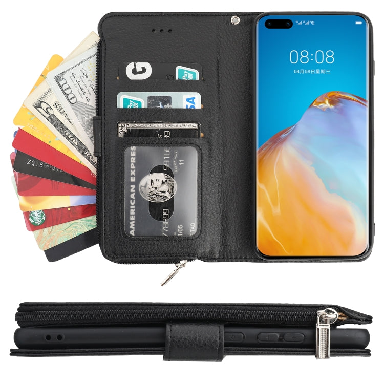 Custodia in pelle flip orizzontale con cerniera in microfibra, For Huawei P40 Pro / P40 Pro+