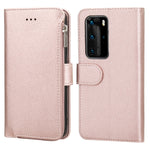 Custodia in pelle flip orizzontale con cerniera in microfibra, For Huawei P40 Pro / P40 Pro+